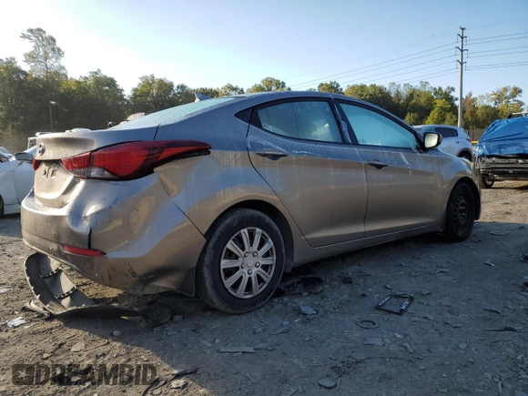 2016 Hyundai Elantra SE with VIN 5NPDH4AE6GH670323, listed as a Copart auction lot 88052915 with 47,876 mi miles and Non Repairable. Bid and sale history available at DreamBid. Image 3.