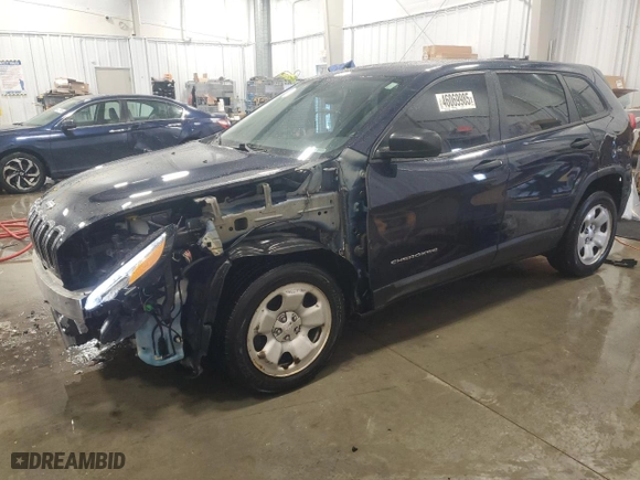 2016 Jeep Cherokee Sport with VIN 1C4PJLAB5GW189961, listed as a Copart auction lot 46069985 with 132,142 mi miles and Clean Title. Bid and sale history available at carsss.com. Image 1.