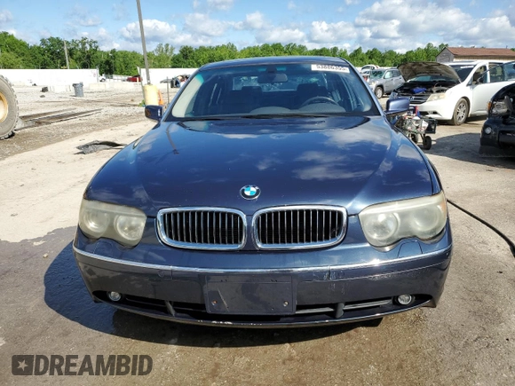 2003 BMW 7 Series 745Li with VIN WBAGN63433DR16621, listed as a Copart auction lot 53886355 with 122,775 mi miles and Non repairable. Bid and sale history available at DreamBid. Image 5.