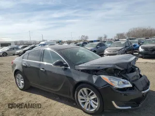 2014 Buick Regal Premium I with VIN 2G4GN5EX0E9166742, listed as a Copart auction lot 49538085 with 104,739 mi miles and Salvage Title. Bid and sale history available at DreamBid. Image 4.