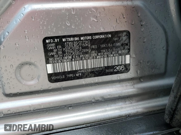 2018 Mitsubishi Outlander ES z VIN JA4AD2A32JJ005977, wystawiony jako Copart lot #56207915 z przebiegiem 181 686 mil mil oraz Szkody całkowita. Historia ofert i sprzedaży dostępna na DreamBid. Obrazek 13.