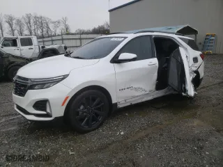 2023 Chevrolet Equinox RS with VIN 3GNAXMEG9PL190141, listed as a Copart auction lot 44574265 with 14,004 mi miles and Salvage Title. Bid and sale history available at carsss.com. Image 1.