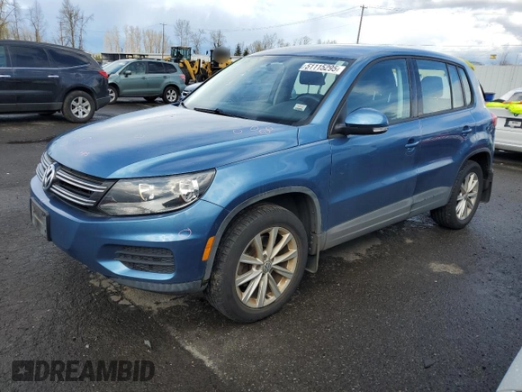 2017 Volkswagen Tiguan S with VIN WVGBV7AX1HK052098, listed as a Copart auction lot 51115295 with 53,906 mi miles and Salvage Title. Bid and sale history available at DreamBid. Image 1.