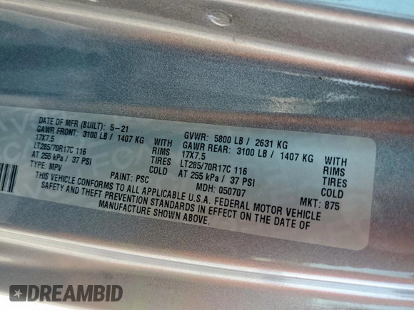 2021 Jeep Wrangler Unlimited Rubicon with VIN 1C4HJXFG0MW616829, listed as a Copart auction lot 61041425 with 128,724 mi miles and Salvage title. Bid and sale history available at DreamBid. Image 14.