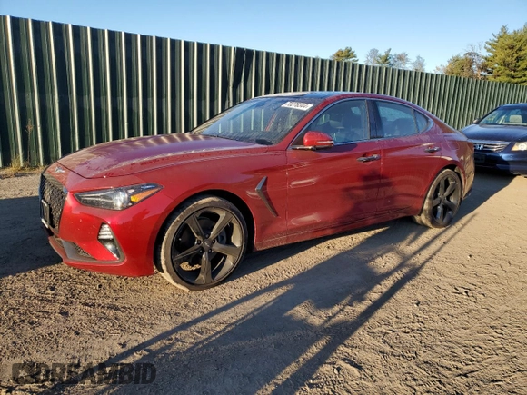 2019 Genesis G70 2.0T Advanced with VIN KMTG44LA6KU033399, listed as a Copart auction lot 73278344 with 52,598 mi miles and Salvage Title. Bid and sale history available at carsss.com. Image 1.