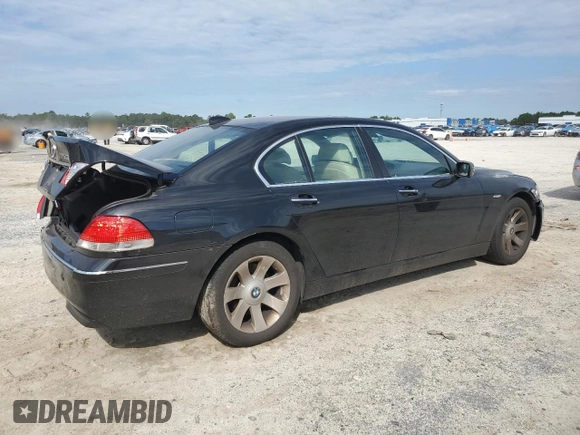 2008 BMW 7 Series 750i with VIN WBAHL83548DT11870, listed as a Copart auction lot 73282444 with Not Provided miles and Salvage Title. Bid and sale history available at DreamBid. Image 3.