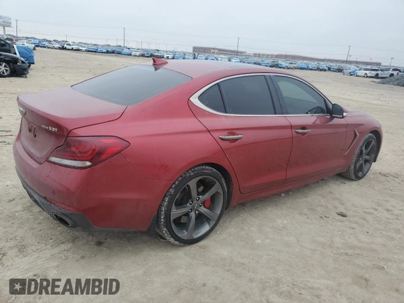 2019 Genesis G70 Advanced with VIN KMTG34LE2KU017271, listed as a Copart auction lot 45771455 with 114,707 mi miles and Salvage title. Bid and sale history available at DreamBid. Image 3.