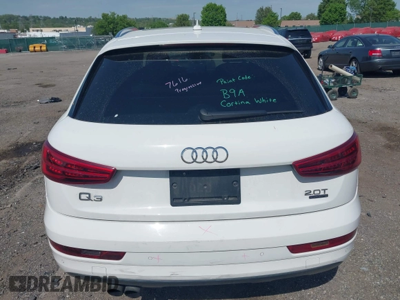 2018 Audi Q3 Premium with VIN WA1ECCFS3JR016577, listed as a IAAI auction lot 42177891 with 91,876 mi miles and . Bid and sale history available at DreamBid. Image 16.