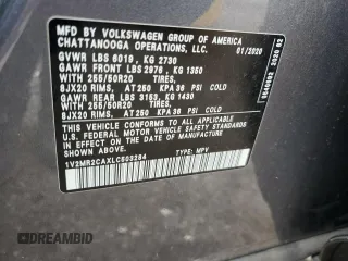 2020 Volkswagen Atlas SEL z VIN 1V2MR2CAXLC503284, wystawiony jako Copart lot #58158855 z przebiegiem 85 794 mil mil oraz Szkoda całkowita • Salvage title. Historia ofert i sprzedaży dostępna na DreamBid. Obrazek 14.