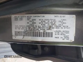 1997 Toyota 4Runner SR5 с VIN JT3HN86R0V0087189, выставлен на аукционе IAAI как лот 42440006 с пробегом Не указан миль и . История ставок и продаж доступна на DreamBid. Изображение 9.
