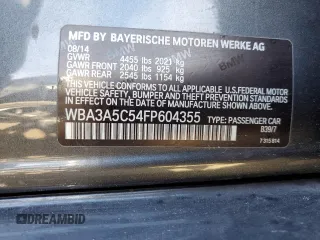 2015 BMW 3 Series 328i with VIN WBA3A5C54FP604355, listed as a Copart auction lot 41499835 with 153,295 mi miles and Salvage Title. Bid and sale history available at carsss.com. Image 12.