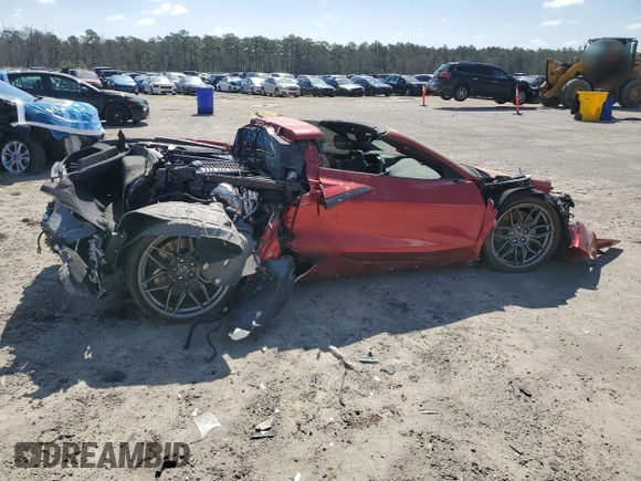 2025 Chevrolet Corvette 2LZ with VIN 1G1YE2D39S5602821, listed as a Copart auction lot 48304135 with 0 mi miles and Salvage Title. Bid and sale history available at carsss.com. Image 3.