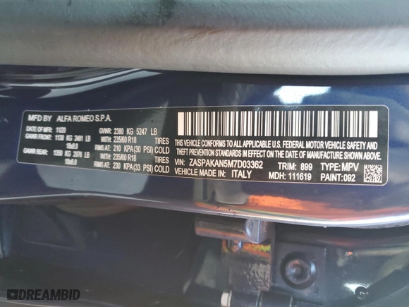 2021 Alfa Romeo Stelvio Sport with VIN ZASPAKAN5M7D03362, listed as a Copart auction lot 85496214 with 24,390 mi miles and Salvage Title. Bid and sale history available at carsss.com. Image 13.