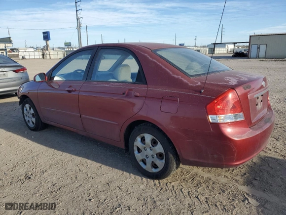 2008 Kia Spectra LX with VIN KNAFE121285542848, listed as a Copart auction lot 48868055 with NaN miles and Salvage Title. Bid and sale history available at carsss.com. Image 2.