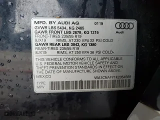 2019 Audi Q5 Prestige with VIN WA1CNAFY1K2054569, listed as a Copart auction lot 47974925 with 59,249 mi miles and Salvage Title. Bid and sale history available at carsss.com. Image 14.