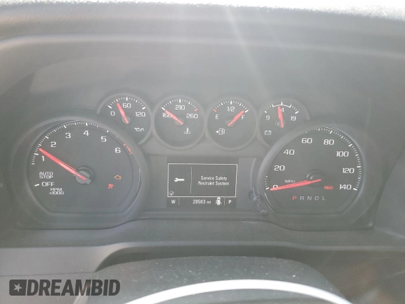 2021 Chevrolet Silverado 1500 Custom with VIN 1GCPWBEK3MZ437320, listed as a Copart auction lot 49348155 with 28,563 mi miles and Salvage Title. Bid and sale history available at DreamBid. Image 9.