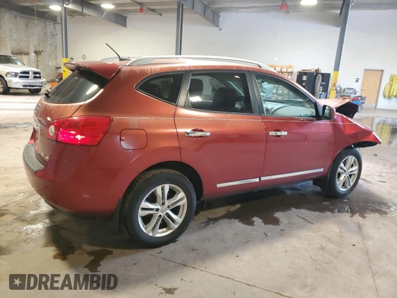 2012 Nissan Rogue S with VIN JN8AS5MV3CW363318, listed as a Copart auction lot 63020035 with 56,811 mi miles and Salvage title. Bid and sale history available at DreamBid. Image 3.