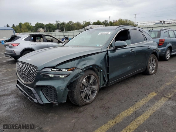 2022 Genesis GV70 3.5T Sport with VIN KMUMCDTC3NU016907, listed as a Copart auction lot 70568194 with 21,645 mi miles and Salvage Title. Bid and sale history available at carsss.com. Image 1.