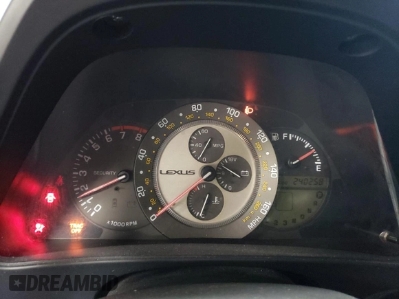 2003 Lexus IS 300/350 with VIN JTHBD192930071854, listed as a Copart auction lot 46166955 with 240,258 mi miles and Salvage Title. Bid and sale history available at DreamBid. Image 9.