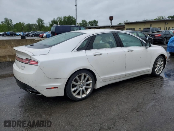 2015 Lincoln MKZ z VIN 3LN6L2J9XFR605027, wystawiony jako Copart lot #57724605 z przebiegiem 76 845 mil mil oraz Czysty tytuł • Clean title. Historia ofert i sprzedaży dostępna na DreamBid. Obrazek 3.