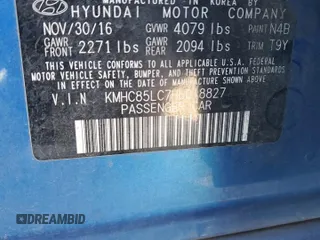 2017 Hyundai Ioniq Limited with VIN KMHC85LC7HU018827, listed as a Copart auction lot 42440655 with 125,104 mi miles and Salvage Title. Bid and sale history available at DreamBid. Image 12.