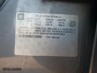 2018 Chevrolet Cruze LT with VIN 1G1BE5SM0J7132653, listed as a Copart auction lot 87504175 with 99,650 mi miles and Salvage Title. Bid and sale history available at carsss.com. Image 12.