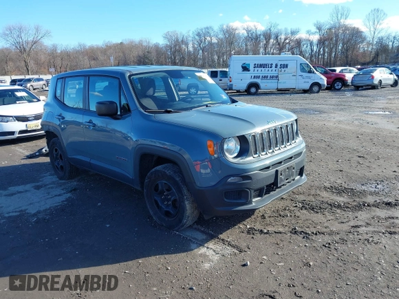 2017 Jeep Renegade Sport z VIN ZACCJBABXHPE92290, wystawiony jako IAAI lot #41209157 z przebiegiem 86 553 mil mil oraz . Historia ofert i sprzedaży dostępna na DreamBid. Obrazek 1.