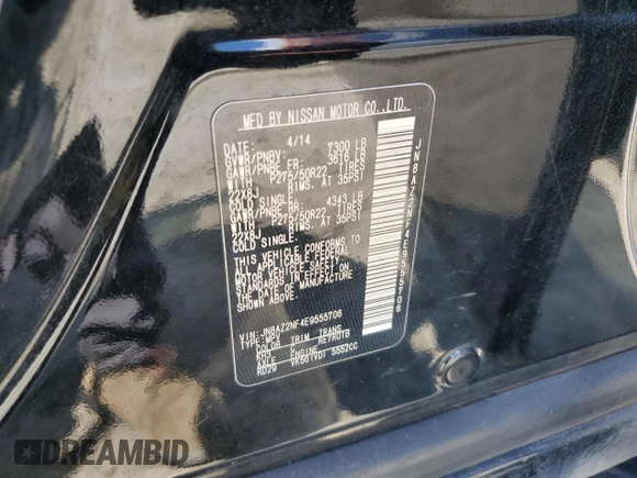 2014 Infiniti QX80 with VIN JN8AZ2NF4E9555706, listed as a Copart auction lot 66904864 with 169,137 mi miles and Clean Title. Bid and sale history available at carsss.com. Image 13.