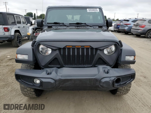 2022 Jeep Wrangler Unlimited Sport S with VIN 1C4HJXDG6NW141997, listed as a Copart auction lot 58938655 with 67,222 mi miles and Salvage title. Bid and sale history available at DreamBid. Image 6.