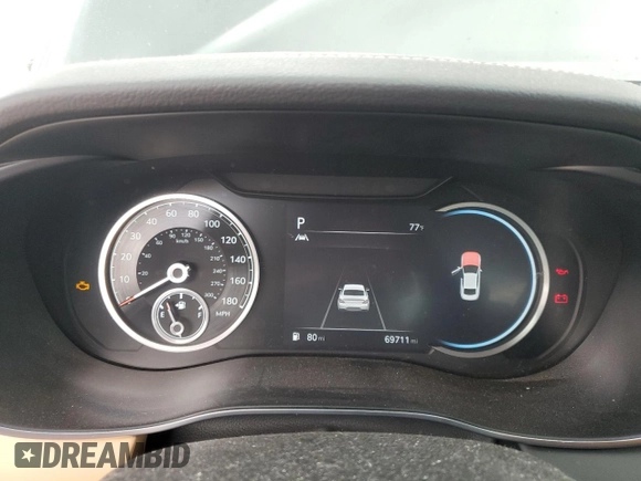 2022 Genesis G70 2.0T with VIN KMTG34TAXNU086582, listed as a Copart auction lot 55754305 with 69,711 mi miles and Salvage title. Bid and sale history available at DreamBid. Image 9.