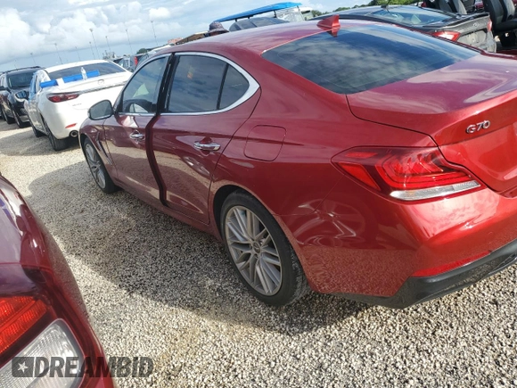 2021 Genesis G70 2.0T with VIN KMTG64LA4MU067242, listed as a Copart auction lot 73973054 with 37,865 mi miles and Non Repairable. Bid and sale history available at carsss.com. Image 2.