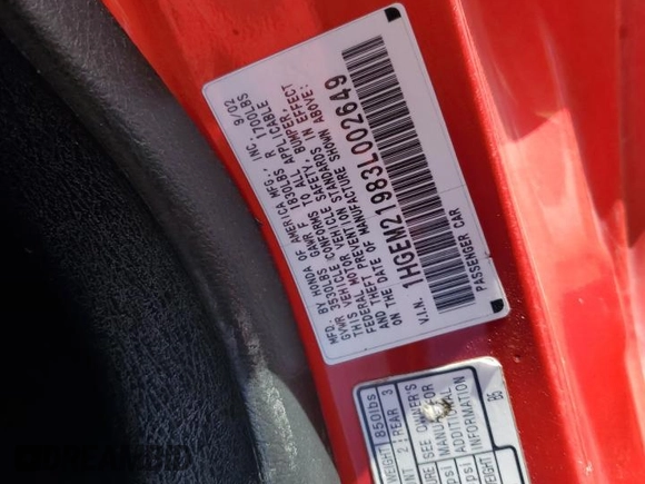 2003 Honda Civic EX with VIN 1HGEM21983L002649, listed as a Copart auction lot 47299475 with 218,024 mi miles and Salvage Title. Bid and sale history available at carsss.com. Image 14.