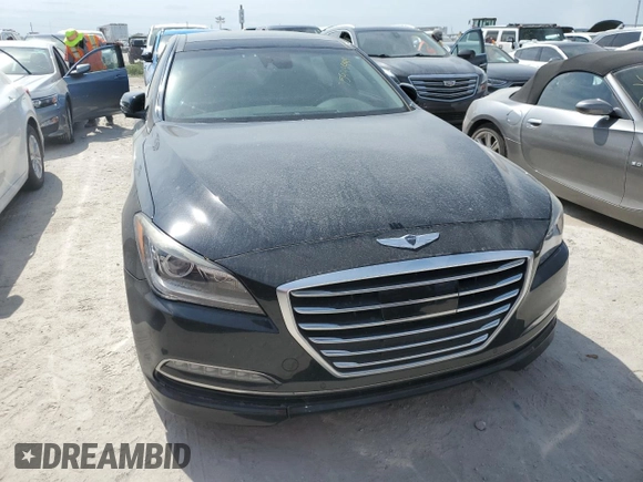 2015 Hyundai Genesis 5.0L with VIN KMHGN4JFXFU067518, listed as a Copart auction lot 75999994 with 0 mi miles and Non Repairable. Bid and sale history available at carsss.com. Image 5.