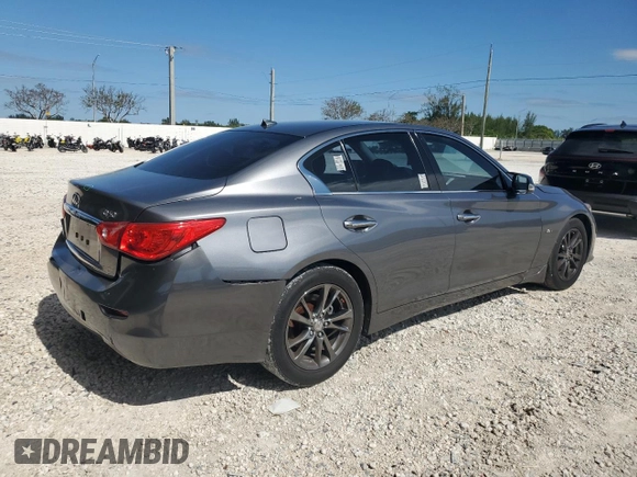 2017 Infiniti Q50 Premium z VIN JN1EV7AP4HM742288, wystawiony jako Copart lot #56983375 z przebiegiem 104 637 mil mil oraz Szkody całkowita. Historia ofert i sprzedaży dostępna na DreamBid. Obrazek 3.
