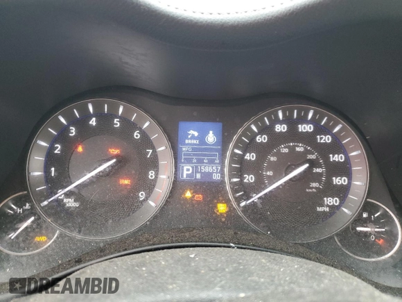 2011 Infiniti M37 with VIN JN1BY1AR7BM373197, listed as a Copart auction lot 84274814 with 158,657 mi miles and Salvage Title. Bid and sale history available at carsss.com. Image 9.