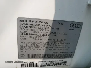 2021 Audi Q5 Premium z VIN WA1AAAFY3M2002057, wystawiony jako Copart lot #59361545 z przebiegiem 22 337 mil mil oraz Szkoda całkowita • Salvage title. Historia ofert i sprzedaży dostępna na DreamBid. Obrazek 14.
