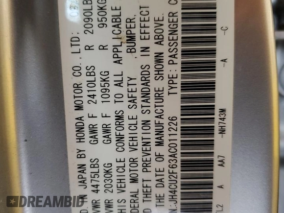 2010 Acura TSX z VIN JH4CU2F63AC011226, wystawiony jako Copart lot #59087635 z przebiegiem 130 874 mil mil oraz Szkoda całkowita • Salvage title. Historia ofert i sprzedaży dostępna na DreamBid. Obrazek 13.
