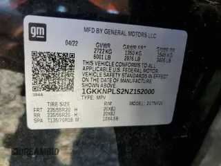 2022 GMC Acadia Denali with VIN 1GKKNPLS2NZ152000, listed as a Copart auction lot 75275094 with 0 mi miles and Salvage Title. Bid and sale history available at carsss.com. Image 14.