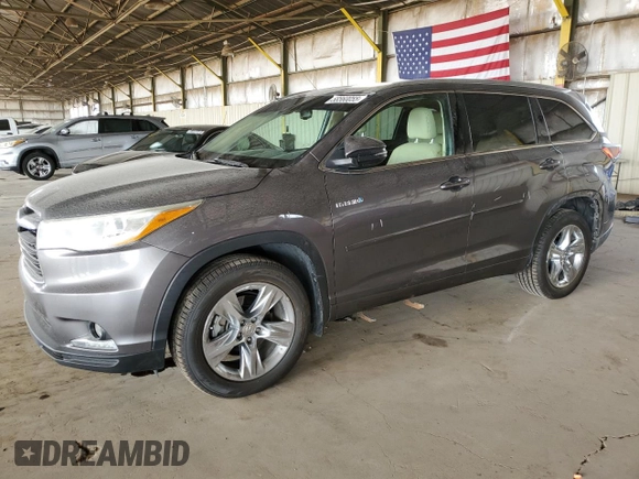 2015 Toyota Highlander Limited with VIN 5TDDCRFHXFS008056, listed as a Copart auction lot 58560055 with 157,155 mi miles and Salvage title. Bid and sale history available at DreamBid. Image 1.