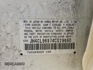 2004 Acura TSX w/Navigation with VIN JH4CL96974C029660, listed as a Copart auction lot 41816975 with 254,177 mi miles and Salvage Title. Bid and sale history available at carsss.com. Image 12.