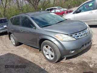 2005 Nissan Murano SE with VIN JN8AZ08T05W301823, listed as a IAAI auction lot 41956085 with 138,811 mi miles and . Bid and sale history available at DreamBid. Image 1.