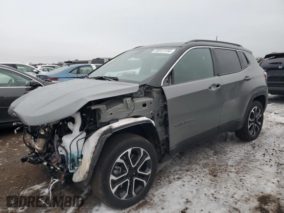 2023 Jeep Compass (RED) Edition with VIN 3C4NJDCN9PT515349, listed as a Copart auction lot 85512134 with 10,720 mi miles and Salvage Title. Bid and sale history available at carsss.com. Image 1.