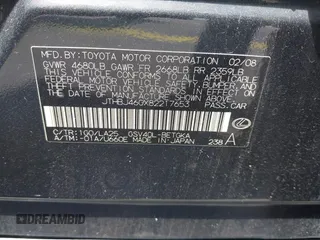 2008 Lexus ES 350 with VIN JTHBJ46GX82217653, listed as a IAAI auction lot 42169971 with 268,420 mi miles. Bid and sale history available at carsss.com. Image 9.