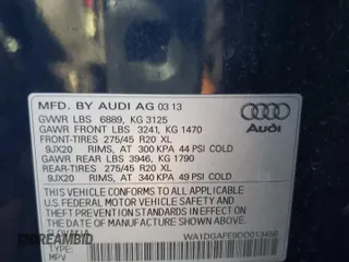 2013 Audi Q7 3.0T S line Prestige with VIN WA1DGAFE9DD013456, listed as a Copart auction lot 62063122 with 109,092 mi miles and Non Repairable. Bid and sale history available at carsss.com. Image 10.
