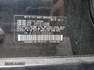 2013 Subaru WRX WRX Limited with VIN JF1GV7F61DG006462, listed as a Copart auction lot 61635435 with 168,673 mi miles and Clean title. Bid and sale history available at DreamBid. Image 12.