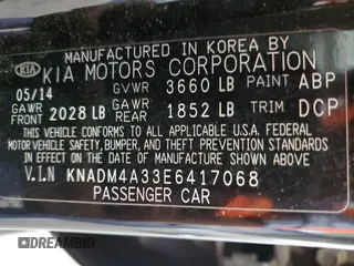 2014 Kia Rio LX with VIN KNADM4A33E6417068, listed as a Copart auction lot 54787885 with 98,078 mi miles and Salvage Title. Bid and sale history available at DreamBid. Image 12.