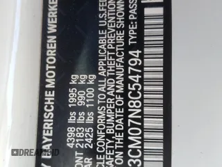2022 BMW 2 Series 230i with VIN 3MW23CM07N8C54794, listed as a Copart auction lot 74959954 with 57,953 mi miles and Salvage Title. Bid and sale history available at carsss.com. Image 12.