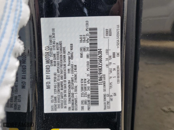 2018 Lincoln Continental Livery with VIN 1LN6L9HKXJ5606384, listed as a Copart auction lot 69419984 with 142,888 mi miles and Salvage Title. Bid and sale history available at carsss.com. Image 12.