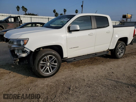 2021 Chevrolet Colorado 2WD Work Truck z VIN 1GCGSBEN9M1190602, wystawiony jako Copart lot #43215595 z przebiegiem 58 228 mil mil oraz Szkoda całkowita • Salvage title. Historia ofert i sprzedaży dostępna na DreamBid. Obrazek 1.