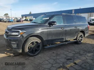 2023 Ford Expedition Max Limited z VIN 1FMJK2A83PEA48924, wystawiony jako Copart lot #47457155 z przebiegiem 27 000 mil mil oraz Czysty tytuł • Clean title. Historia ofert i sprzedaży dostępna na DreamBid. Obrazek 1.